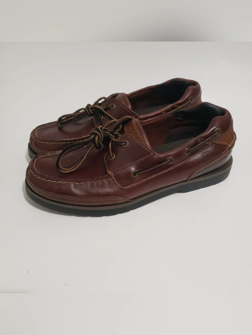 Sperry Top-Sider Lanyard 2-Eye Boat Shoes Brown Leather Men’s 11M 0578633 Kept..